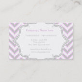 Modern roze, grijs chevron monogram gepersonalisee visitekaartje (Achterkant)