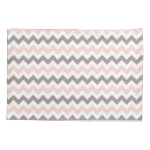 Modern Roze Grijs Chevron Patroon Kussensloop (Achterkant)