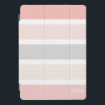 Modern Roze Grijs en Crème Brede Strepen Monogram iPad Pro Cover<br><div class="desc">Moderne en minimalistische roze grijze en crème brede strepen Monogram iPad-cover in zoete tinten van blush pink, romige amandelvanille en duifgrijs. Creëer door Zazzle pro designer BK Thompson © exclusief voor Cedar en String; neem contact met ons op als u hulp nodig heeft, vragen heeft of vragen wilt stellen over...</div>