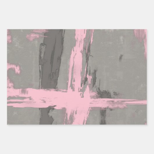 Modern Roze Grijs Mallow rustiek abstract Inpakpapier Vel (Voorkant 3)