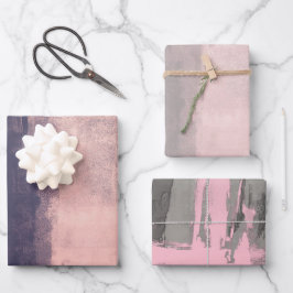 Modern Roze Grijs Mallow rustiek abstract Inpakpapier Vel