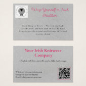 Modern Roze Grijs QR Code Visitekaartje (Voorkant /achterkant)