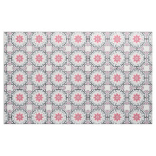 Modern Roze Grijs Vuurwerk Katoen Twill Stof