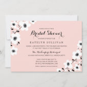 Modern Roze Grijs Zwart Anemoon | Vrijgezellenfees Kaart (Voorkant)