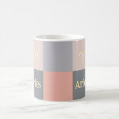 Modern roze grijze groeven koffiemok (Center)