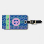 Modern roze groen Abstract geometrisch Bagagelabel (Voorkant horizontaal)