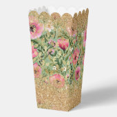 Modern roze groen bloemig chique gouden glitter bedankdoosjes (Achterkant)