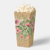 Modern roze groen bloemig chique gouden glitter bedankdoosjes (Popped)