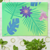 Modern roze groen en Paars tropisch Theedoek (Gevouwen)