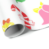 Modern roze groen kerstpatroon cadeaupapier (Rol Hoek)