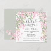 Modern roze groene bloemenbloem waterverf vrijgeze kaart (Voorkant / Achterkant)