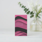 Modern roze haar & schoonheid Qr code Visitekaartje (Staand voorkant)