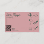Modern Roze Haar Stylist Visitekaartje Kortingskaartje (Achterkant)
