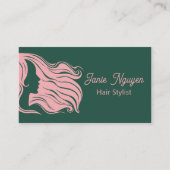 Modern Roze Haar Stylist Visitekaartje Kortingskaartje (Voorkant)