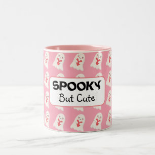 Modern Roze Halloween Spooky maar Schattige Koffie Tweekleurige Koffiemok