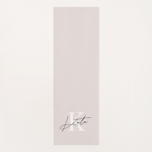 Modern Roze Hand Script Monogram Yogamat (Voorkant)