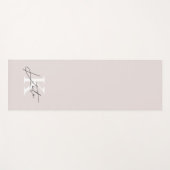 Modern Roze Hand Script Monogram Yogamat (Voorkant (horizontaal))