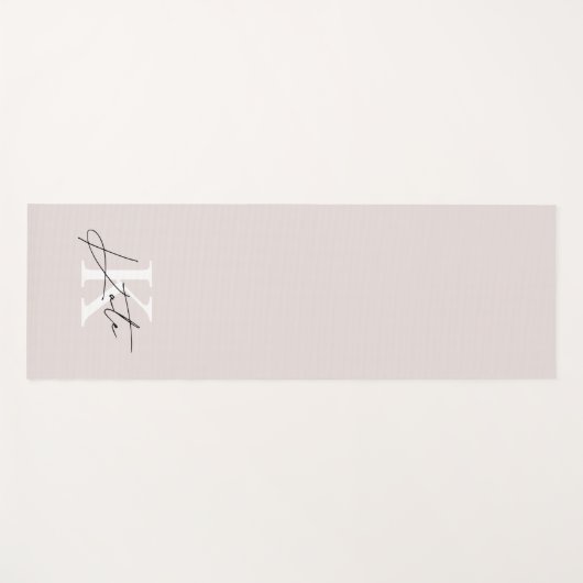 Modern Roze Hand Script Monogram Yogamat (Voorkant (horizontaal))