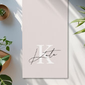 Modern Roze Hand Script Monogram Yogamat