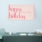Modern roze Happy Birthday Spandoek (Beurs)