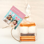 Modern Roze Happy Blessed | Fotocadeau Bedankjes Labels