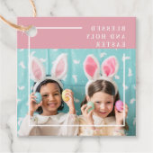 Modern Roze Happy Blessed | Fotocadeau Bedankjes Labels (Voorkant)