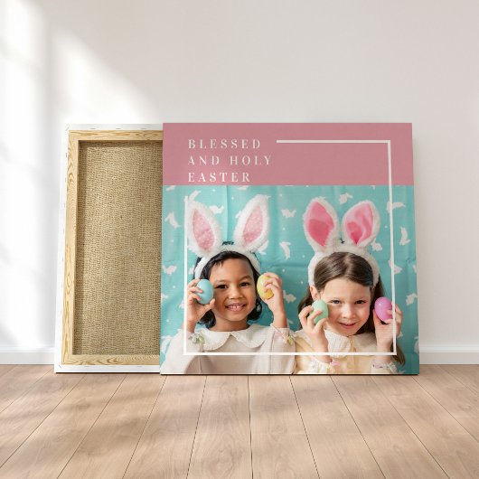 Modern Roze Happy Blessed | Fotocadeau Canvas Afdruk