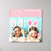 Modern Roze Happy Blessed | Fotocadeau Canvas Afdruk (Voorkant)