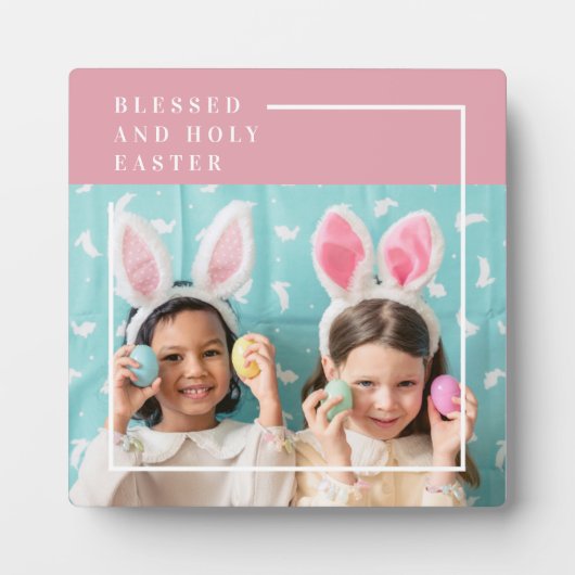 Modern Roze Happy Blessed | Fotocadeau Fotoplaat (Voorkant)
