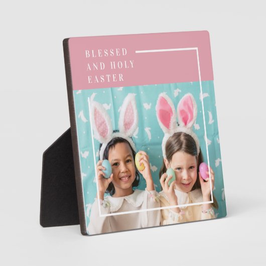 Modern Roze Happy Blessed | Fotocadeau Fotoplaat (Voorkant)