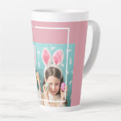 Modern Roze Happy Blessed | Fotocadeau Latte Mok (Rechterhoek)