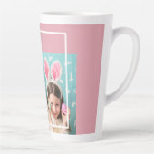 Modern Roze Happy Blessed | Fotocadeau Latte Mok (Rechts)