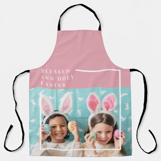 Modern Roze Happy Blessed | Fotocadeau Schort (Voorkant)