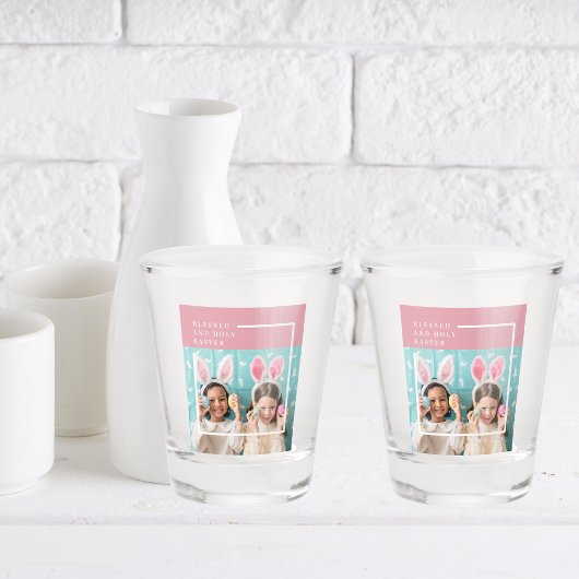 Modern Roze Happy Blessed | Fotocadeau Shot Glas