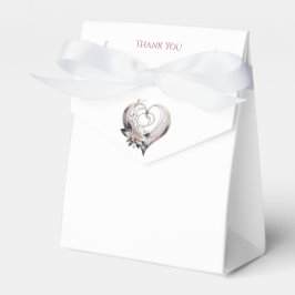 Modern Roze Hart met Bloemen-Wedding Dank u Bedankdoosjes