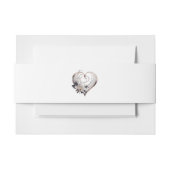 Modern Roze Hart met Bloemen-Wedding- Uitnodigingen Wikkel (Voorkant Voorbeeld)