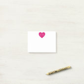 Modern roze hart op maat post-it® notes (Op bureau)