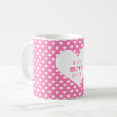 Modern Roze Hart Patroon Beste Mam Ooit Koffiemok (Voorkant links)