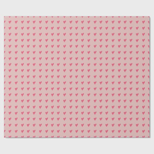 Modern roze hart Pattern Girly Cadeaupapier (Vlak)