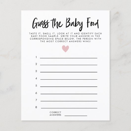 Modern Roze hart raadt het Baby-schoenenspel (Voorkant)