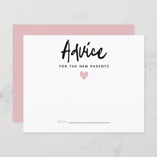 Modern roze hartadvies voor de nieuwe ouders (Voorkant / Achterkant)