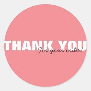 Modern Roze Hartelijk dank voor uw bestelling Home Ronde Sticker