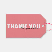 Modern Roze Hartelijk dank voor uw Orde Hangen Cadeaulabel (Voorkant (Horizontaal))