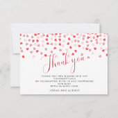 Modern Roze Harten Baby shower Bedankkaart (Voorkant)