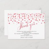 Modern Roze Harten Baby shower Bedankkaart (Voorkant / Achterkant)