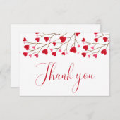 Modern Roze Harten Baby shower Bedankkaart (Voorkant / Achterkant)