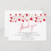 Modern Roze Harten Baby shower Bedankkaart (Voorkant / Achterkant)