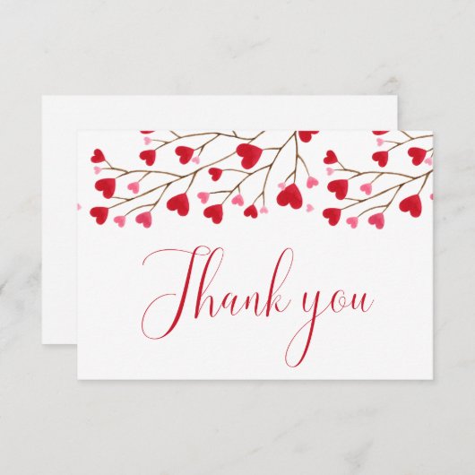 Modern Roze Harten Baby shower Bedankkaart (Voorkant / Achterkant)