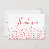 Modern Roze Harten Baby shower Bedankkaart (Voorkant)