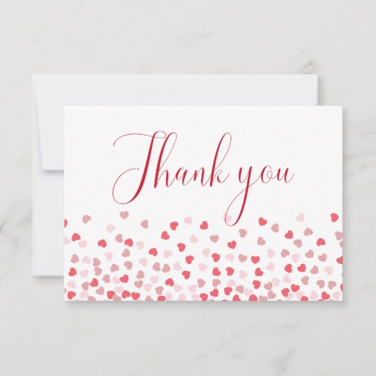 Modern Roze Harten Baby shower Bedankkaart (Voorkant)